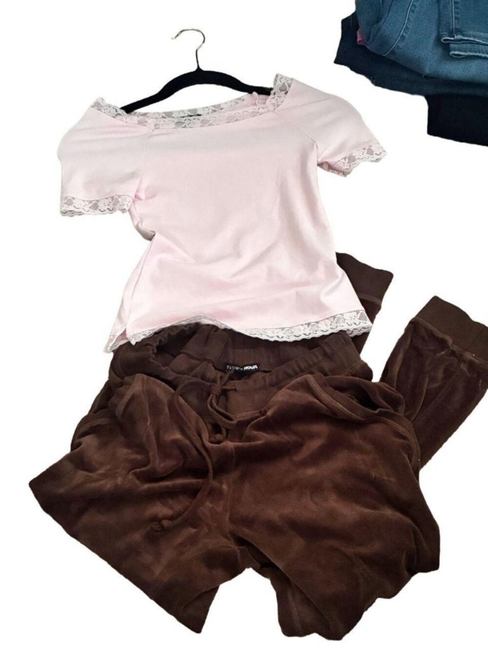 Fashion Nova Brown Velour Capri Leggings M